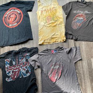5 ROLLING STONES T-SHIRT / TEE - Vintage Bundle Rock'n'Roll Rock MUSIC CONCERT